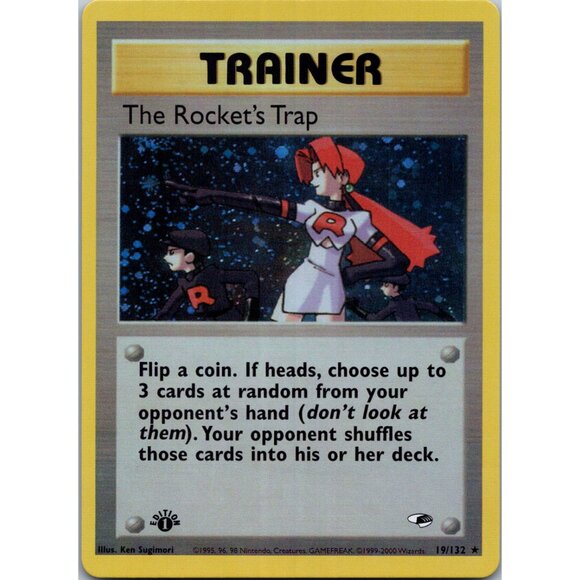 The Rocket's Trap Gym Heroes 1st Edition "Reprinted" - Picture 1 of 3